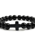 Lava Stone Cross Bracelet