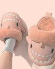 Winter Plush Shark Slippers