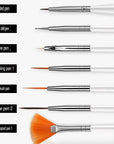 20PCS/Set Nail Art Design Dotting Painting Drawing Polish Brush Pen Tools UV Gel