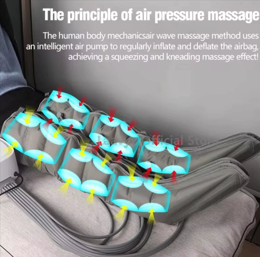 Professional Electric Air Pressure Leg Massager for Calf and Thigh Muscle Relaxation Therapy