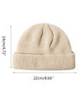 Unisex Winter Ribbed Knitted Cuffed Short Melon Cap