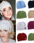 Winter Knitted Women's Ponytail Hats