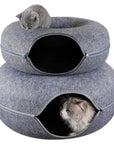 Donut Cat Bed Pet Cat Tunnel Interactive Game Toy