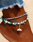 Sea Shell Beads Multilayer Anklets