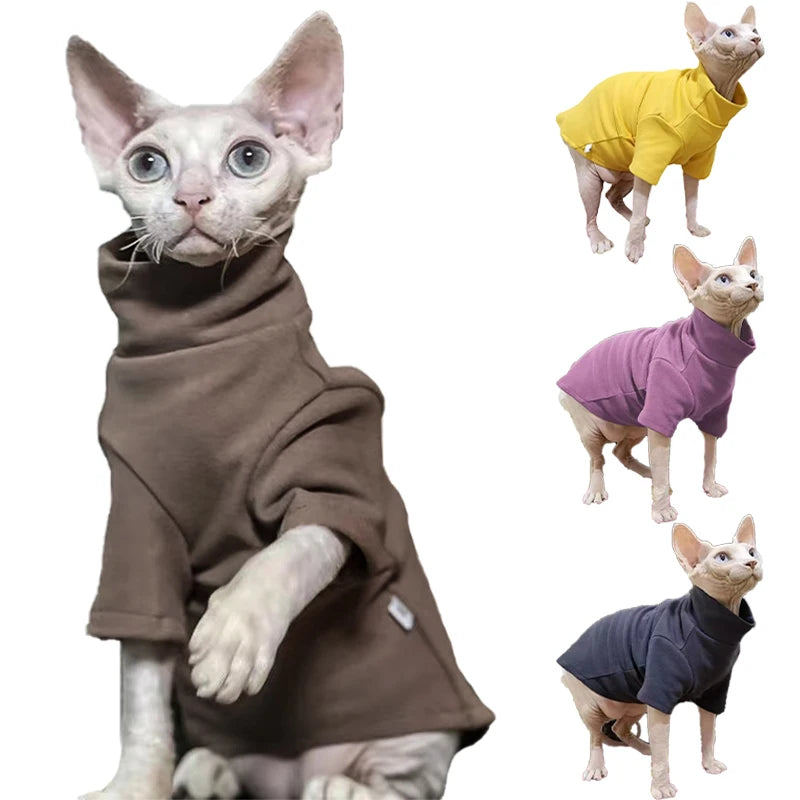 Warm Winter Clothes for Sphynx Cats