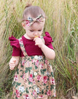 Baby Girl Floral Print Dress Romper Headband Clothes Set