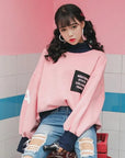 Pink Oversized Winter Sweatshirt