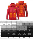 Men Winter Warm USB Heating Jackets Smart Thermostat Pure Color Hooded Heated Clothing Waterproof  Warm Jackets