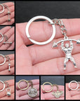 Fitness Weightlifting Film Pendant Keychain Gift