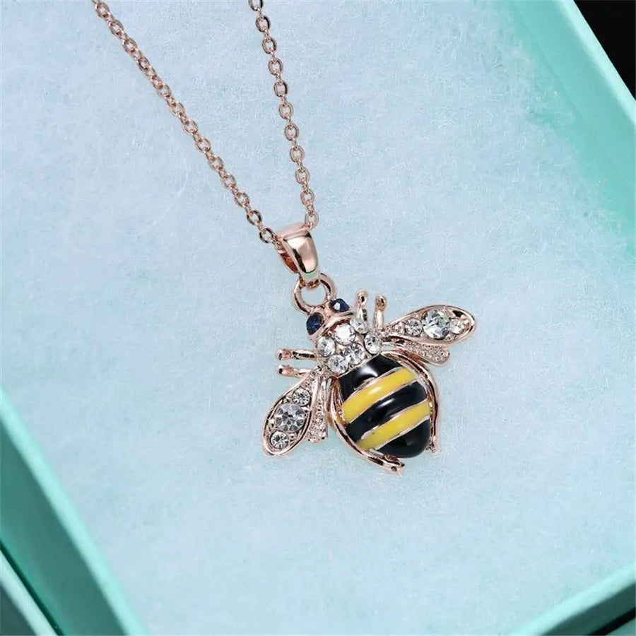 Bee Pendant With Feature Wings And Chain