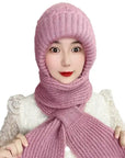 Ladies Winter Integrated Hat Scarf