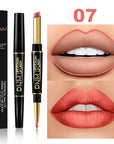 Double Ended Matte Lipstick Long Lasting Wateproof Lipsticks Brand Lip Makeup Cosmetics Dark Red Lips Liner Pencil Beauty