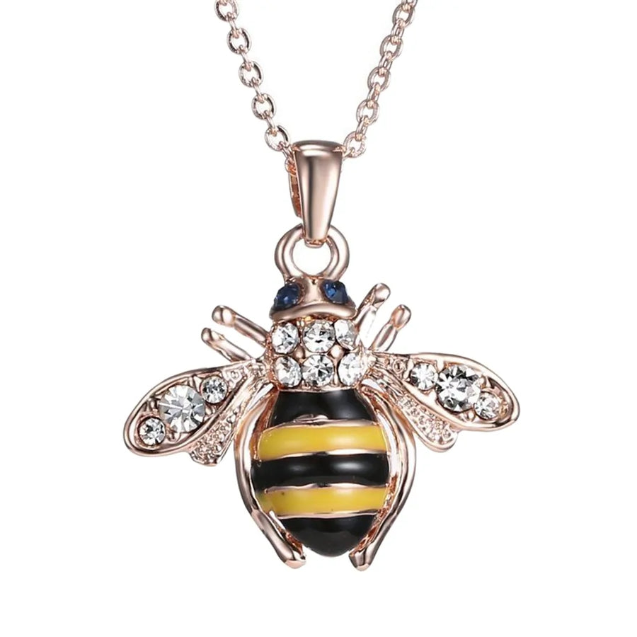 Bee Pendant With Feature Wings And Chain