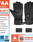 Heated Waterproof Motorcycle Gloves – Battery-Powered, Touchscreen, Winter Ski and Racing Gloves