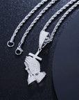 Cross Pray Hand Pendant Necklace