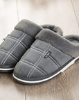 Winter Slippers Suede Gingham Plush