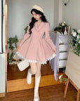 Winter Pink Sweet Elegant Dress