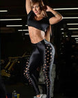 Dot Hollow Power Push Up Fitness Leggings