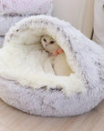 Winter Long Plush Cat Bed