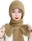 Ladies Winter Integrated Hat Scarf