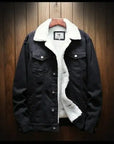 Men Light Blue Winter Jean Jackets Outerwear Warm Denim Coats New Men