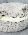 Winter Long Plush Cat Bed