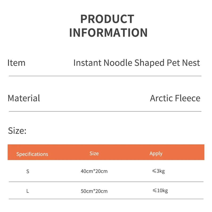 Instant Noodle Warm Dog Cat Nest Beds Cushion