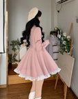 Winter Pink Sweet Elegant Dress