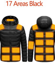 Men Winter Warm USB Heating Jackets Smart Thermostat Pure Color Hooded Heated Clothing Waterproof  Warm Jackets