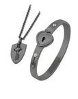 Titanium Steel Concentric Lock Key  Jewelry Set