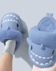 Winter Plush Shark Slippers