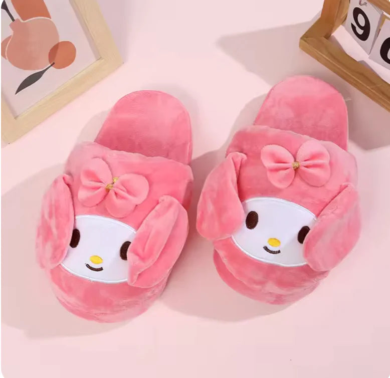 Sanrio Slippers with Moving Ears – Kuromi & Cinnamoroll, Anti-Slip