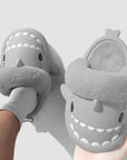 Winter Plush Shark Slippers