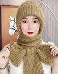 Ladies Winter Integrated Hat Scarf