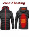 Men Winter Warm USB Heating Jackets Smart Thermostat Pure Color Hooded Heated Clothing Waterproof  Warm Jackets