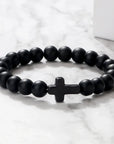 Lava Stone Cross Bracelet