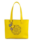 Sprout Leather Tote -Lemon