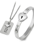 Titanium Steel Concentric Lock Key  Jewelry Set