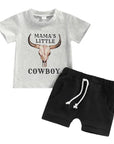 Casual Baby Boy Clothes Suit Cartoon Cow Print