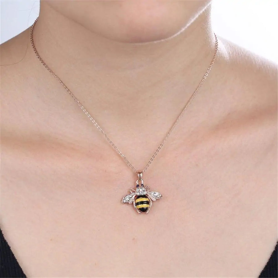 Bee Pendant With Feature Wings And Chain