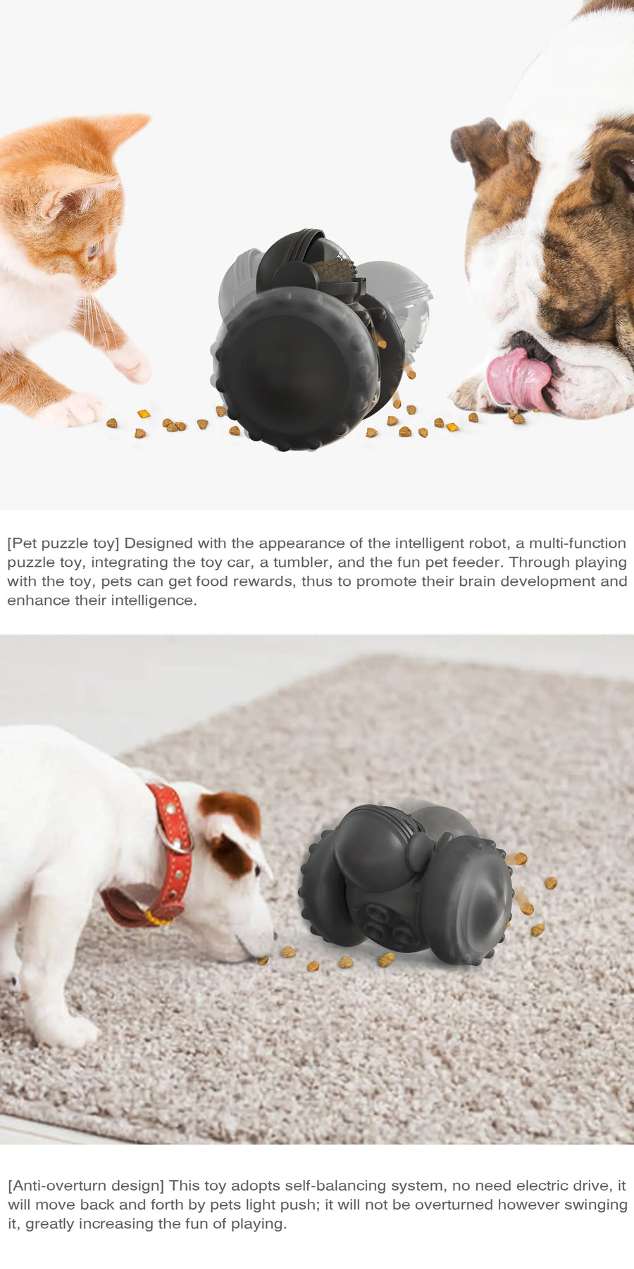 Interactive Dog Tumbler Toy with Slow Feeder and IQ Training