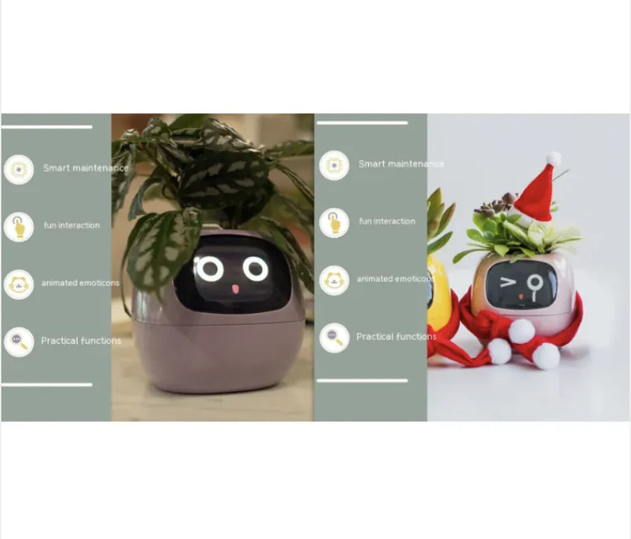 Smart Planter with AI: 49 Expressions, 7 Sensors for Easy Plant Care