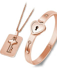 Titanium Steel Concentric Lock Key  Jewelry Set