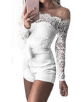 New Lace Off Shoulder Bodysuit Women