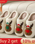 New Christmas Elk Cotton Slippers