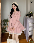 Winter Pink Sweet Elegant Dress