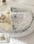 Winter Long Plush Cat Bed