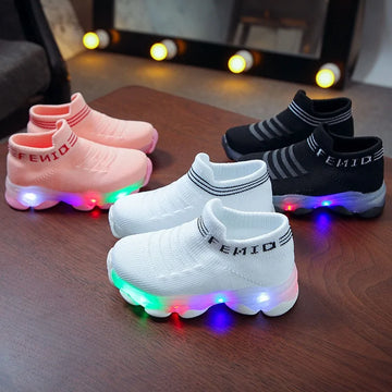 LED Luminous Mesh Sneakers for Kids