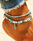 Sea Shell Beads Multilayer Anklets