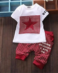 Baby Boy Summer Star Printed Clothes Set: T-Shirt + Pants Suit